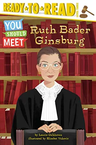 Ruth Bader Ginsburg illustrated book cover for children’s level 3 reading.