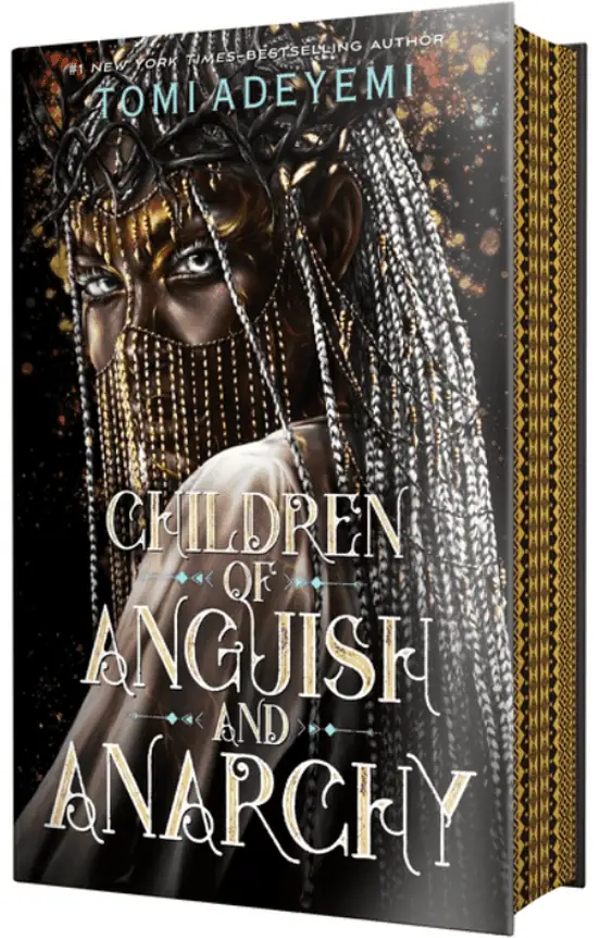 Children of Anguish and Anarchy book cover with African-inspired jewelry and hairstyle.