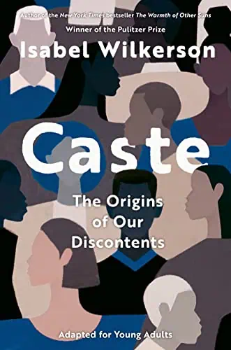 Diverse group of young adults representing social and racial backgrounds for "Caste" book cover.