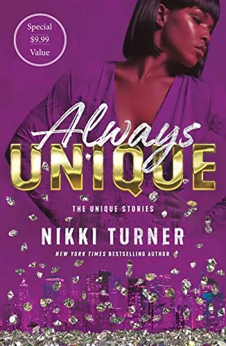 Always unique book cover featuring a woman with bold makeup and a purple outfit, emphasizing individ.