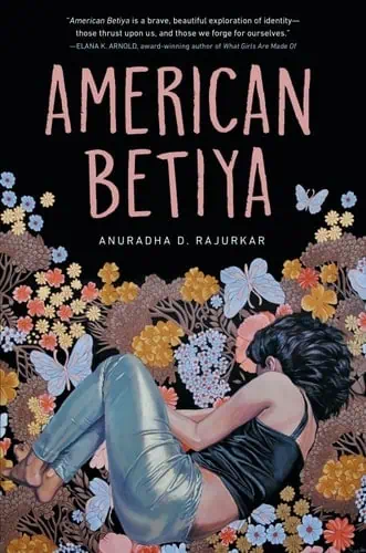 Vibrant illustration of a girl surrounded by flowers and butterflies for American Betiya book cover.