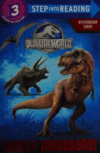 Jurassic World dinosaur toys for children, featuring realistic dinosaur figures and educational card.