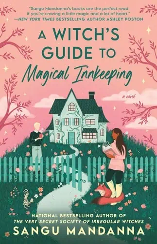 A witch's guide to magical bookkeeping with whimsical house and characters.