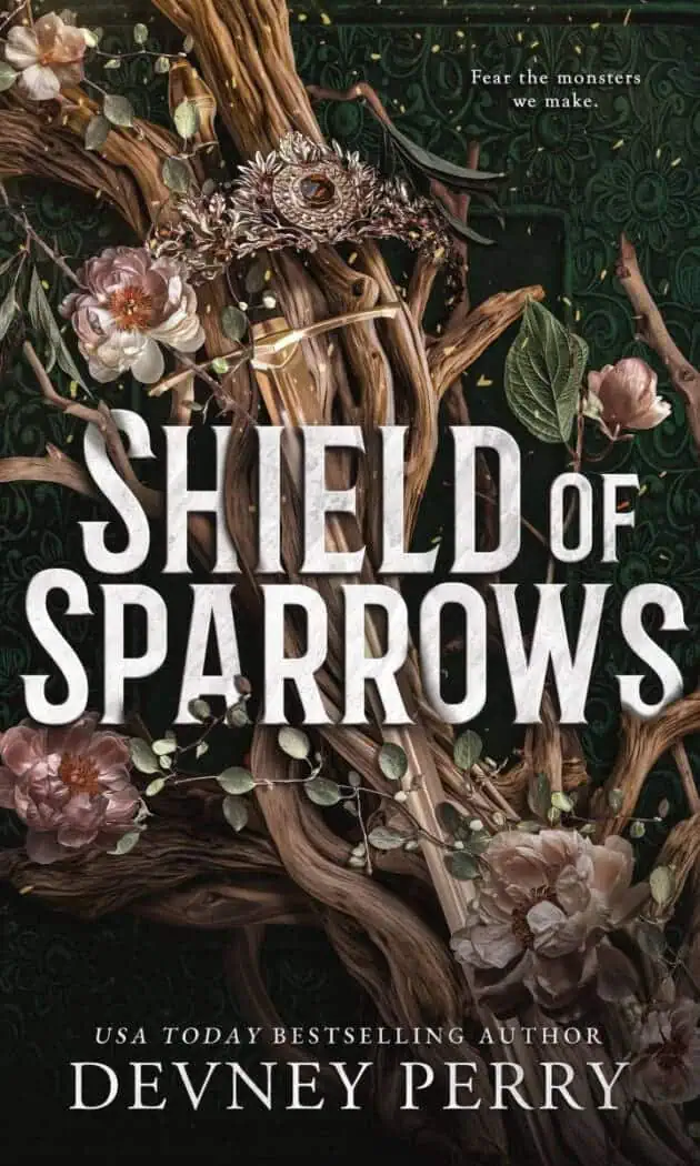 A protective floral crown inspired by nature for the "Shield of Sparrows" book cover.