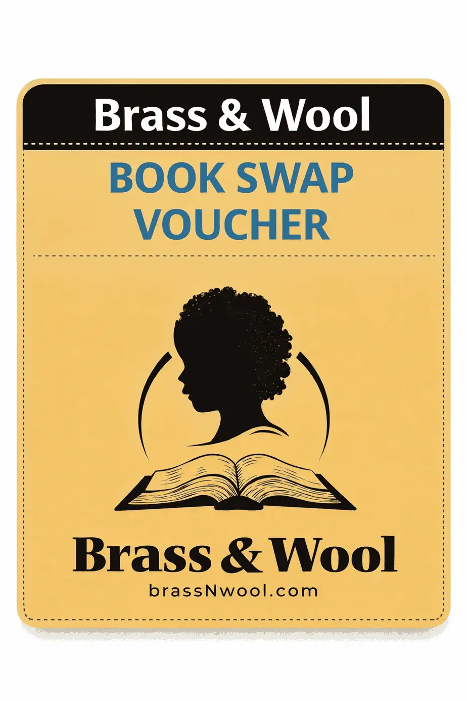 Book Swap Voucher for Brass & Wool literary exchange program.